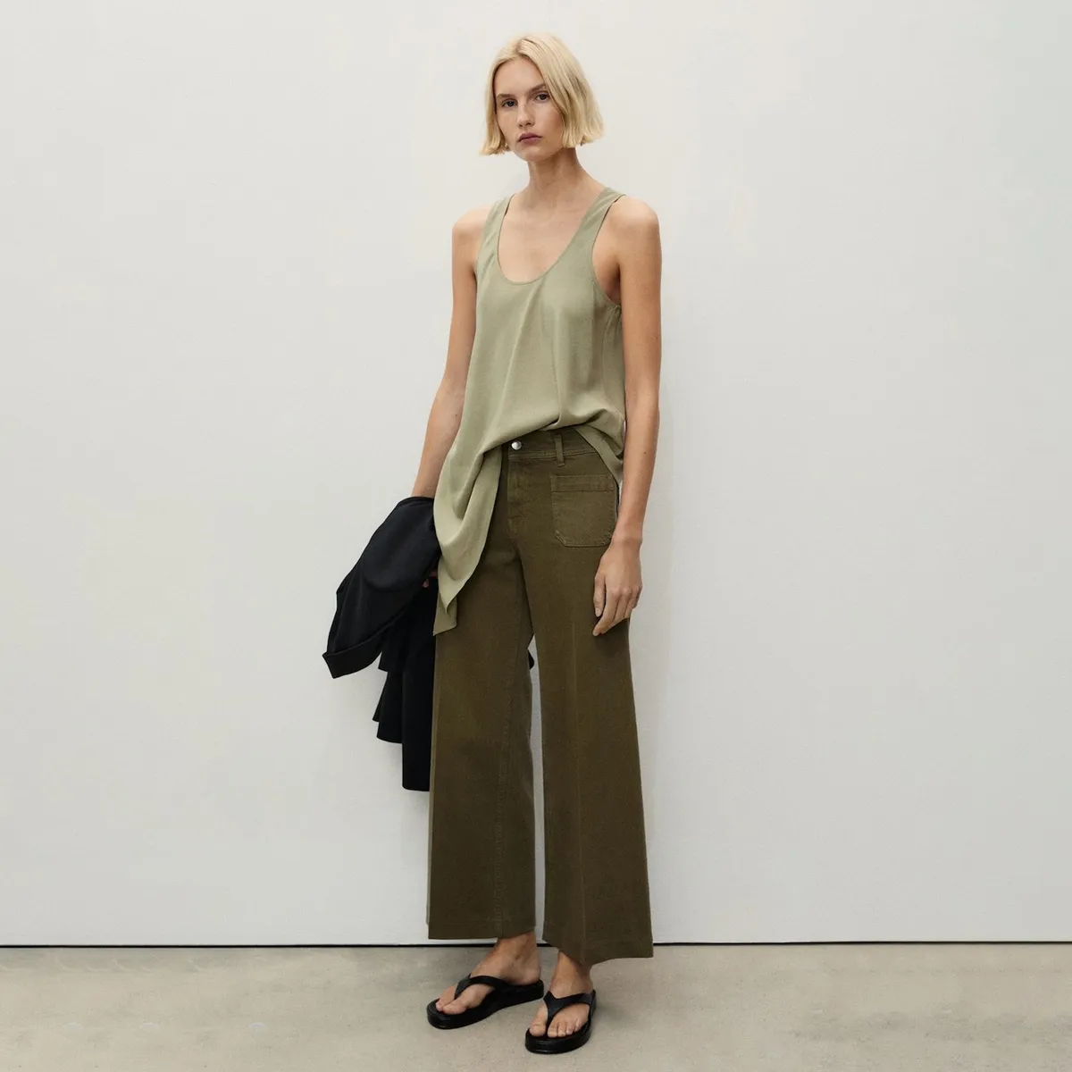 MANGO - Jean Wide Algodón Mujer Mango