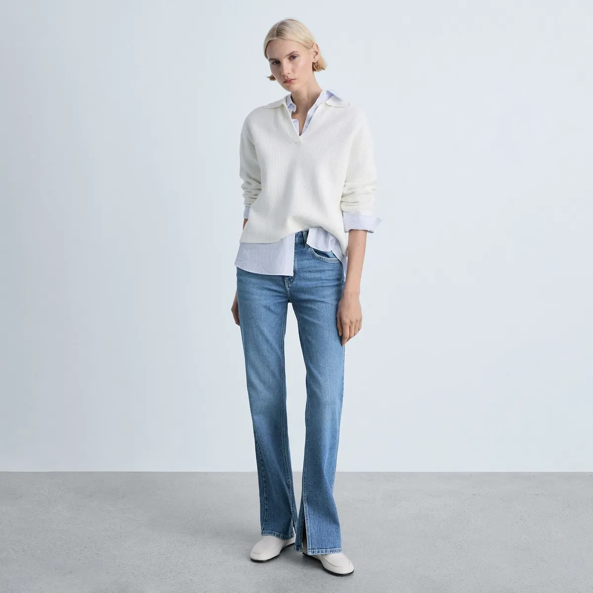 MANGO - Jean Straight Tiro Alto Mujer Mango