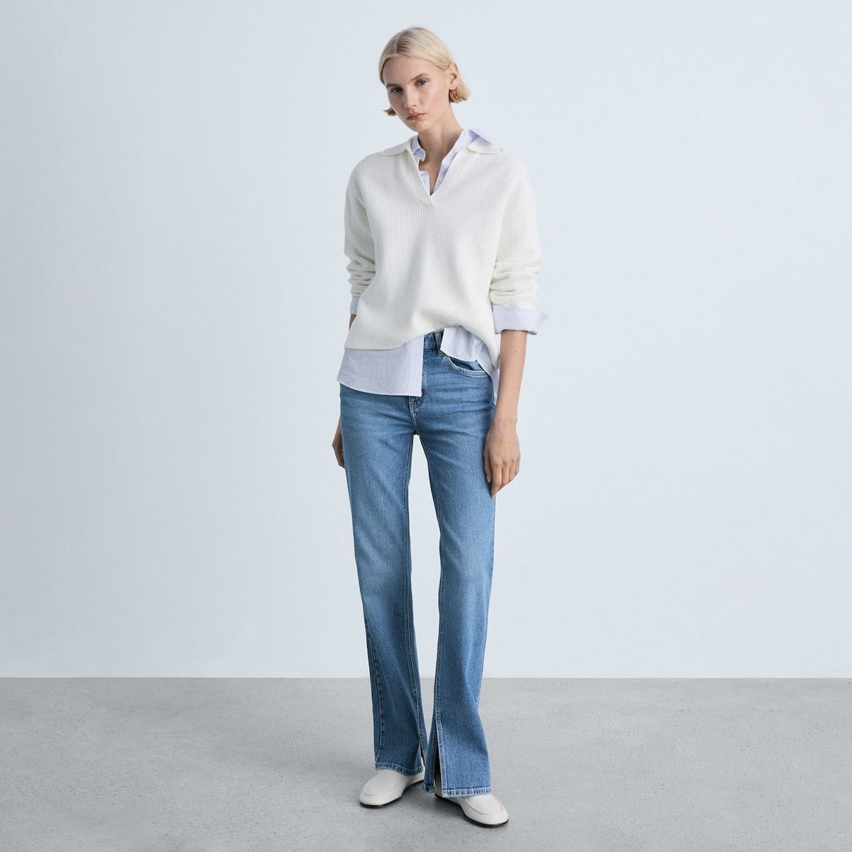MANGO - Jean Straight Tiro Alto Mujer Mango