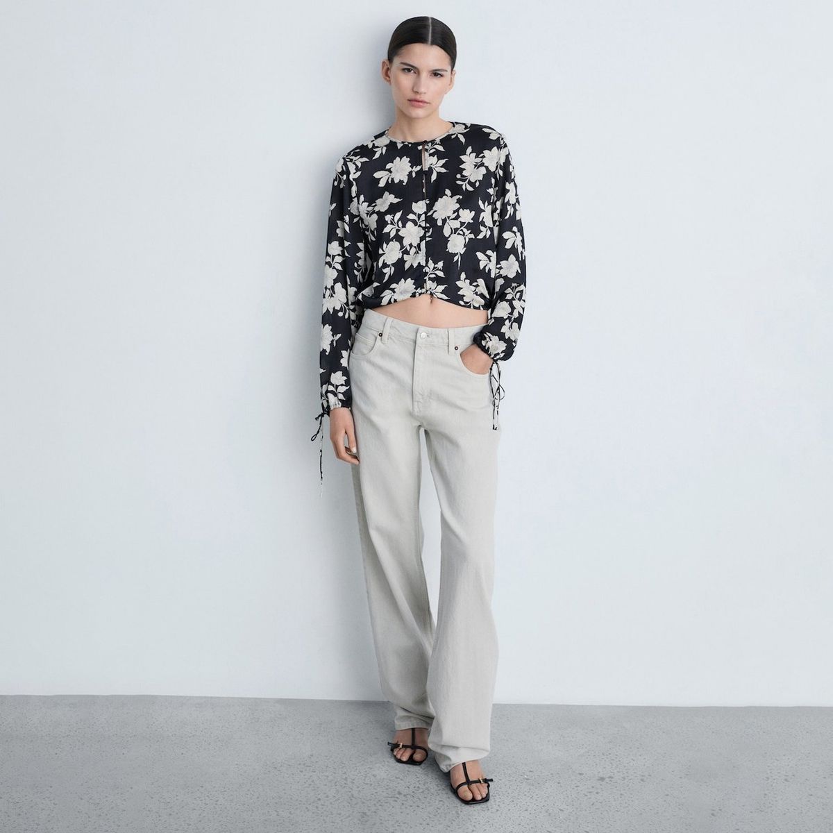 MANGO - Blusa Manga Larga Casual Mujer Mango