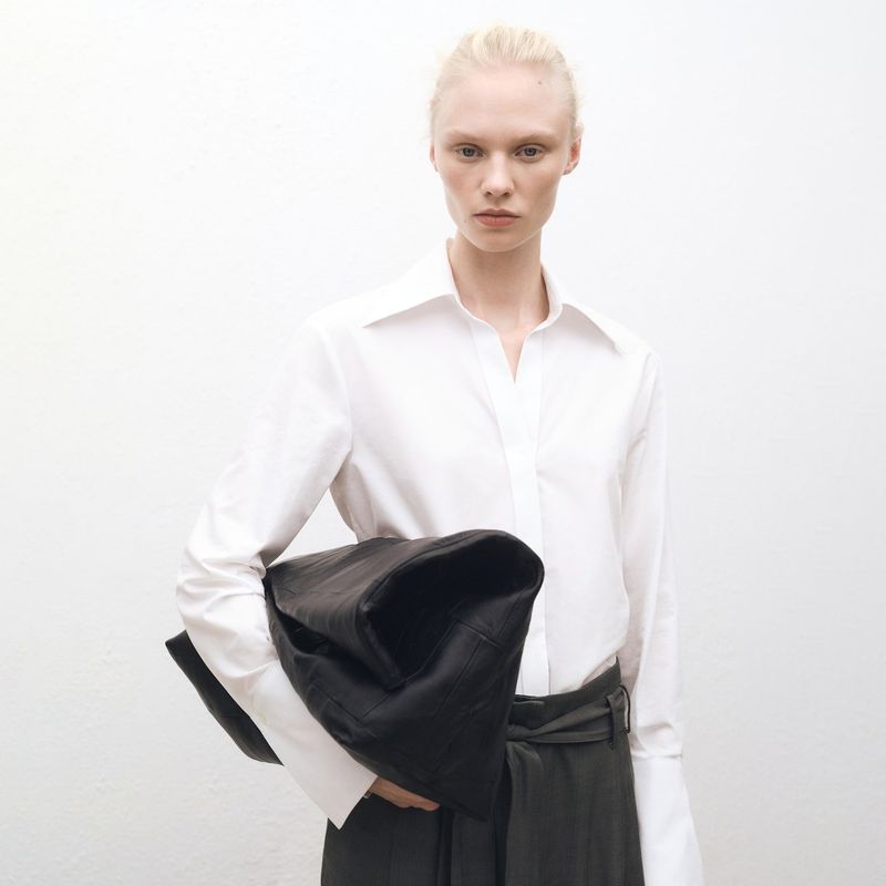 MANGO - Camisa Manga Larga Algodón Mujer Mango