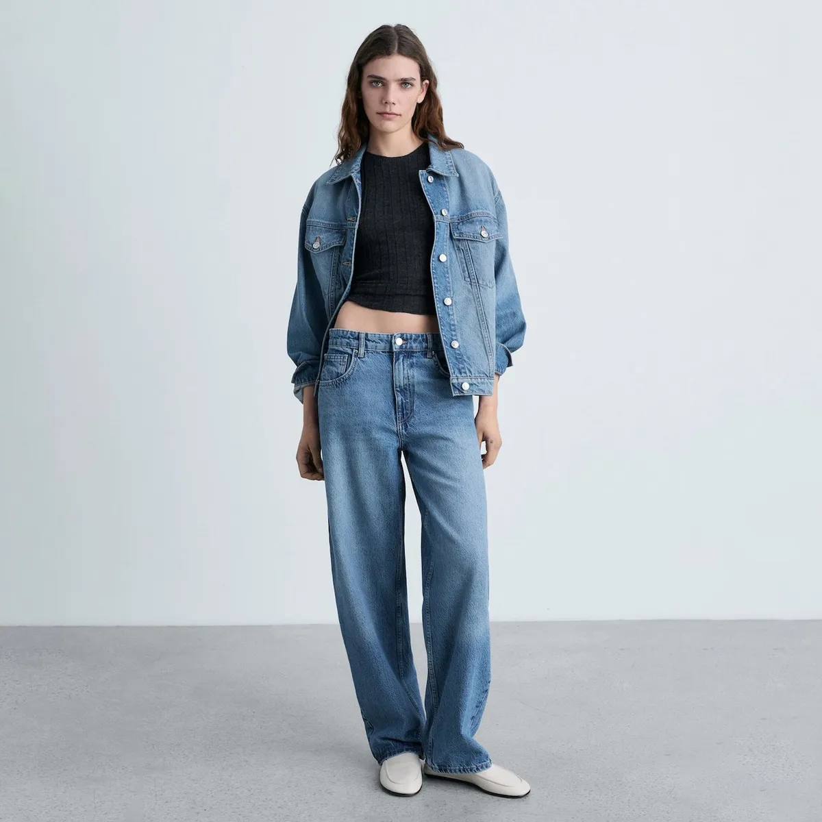 MANGO - Jean Balloon Tiro Alto Mujer Mango