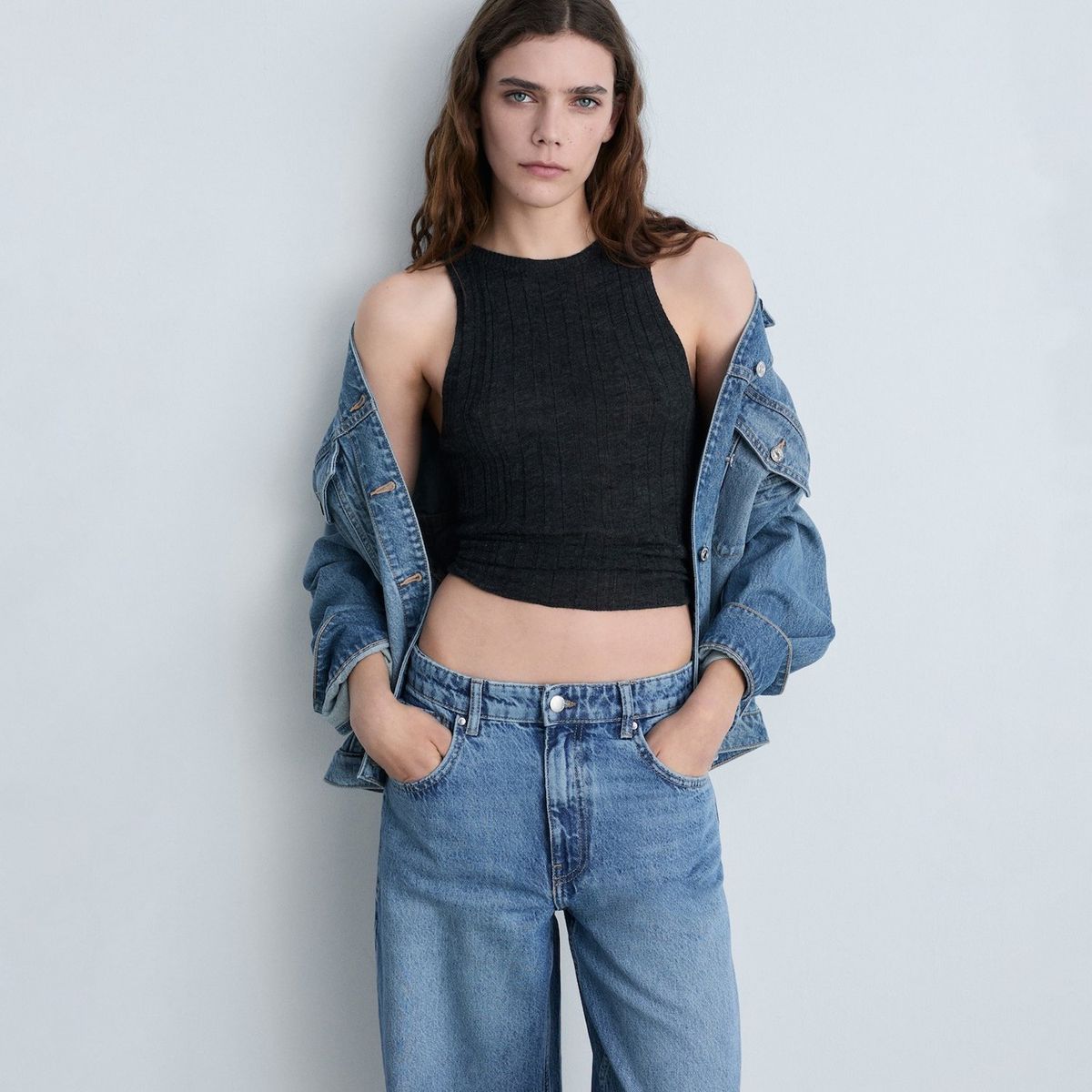 MANGO - Jean Balloon Tiro Alto Mujer Mango