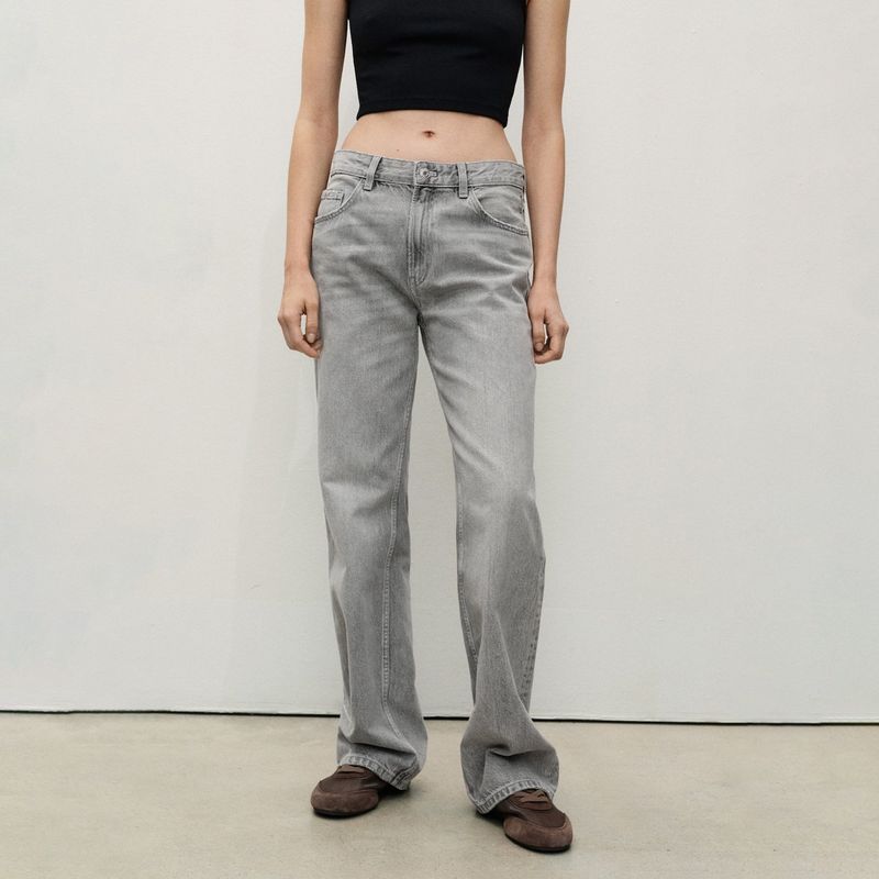 MANGO - Jean Straight Tiro Alto Mujer Mango