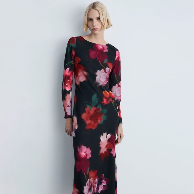 MANGO - Vestido Largo Mujer Mango