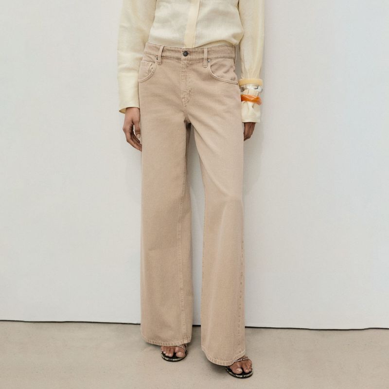 MANGO - Jean Wide Leg Tiro Medio Mujer Mango