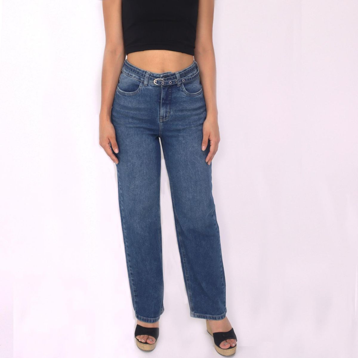 KAYRA POBLET - Jean Straight Tiro Alto Mujer Kayra Poblet.