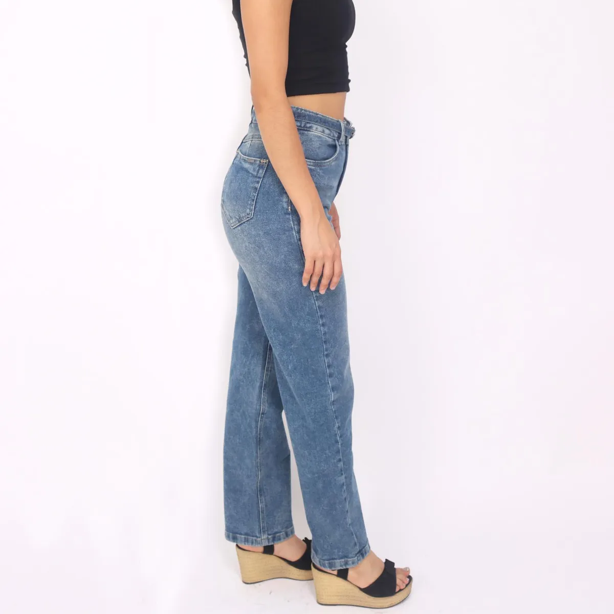 KAYRA POBLET - Jean Straight Tiro Alto Mujer Kayra Poblet