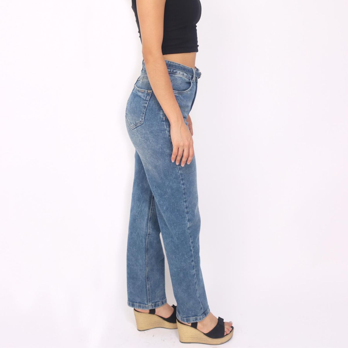 KAYRA POBLET - Jean Straight Tiro Alto Mujer Kayra Poblet.