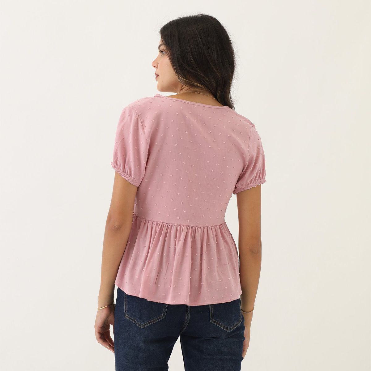 SYBILLA - Blusa Manga Corta Casual Mujer Sybilla
