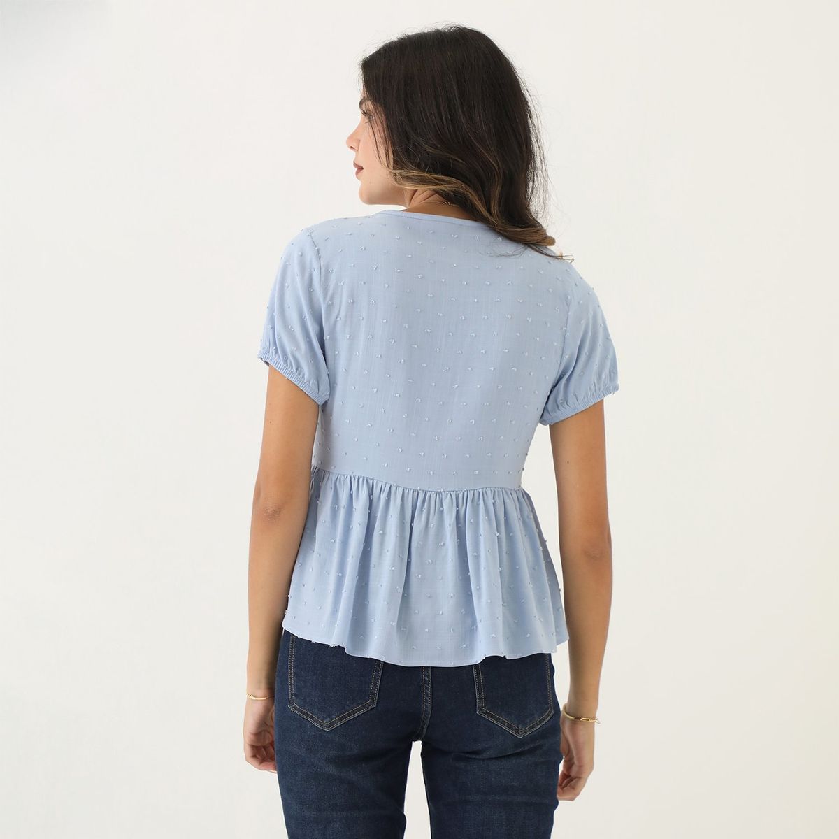 SYBILLA - Blusa Manga Corta Casual Mujer Sybilla