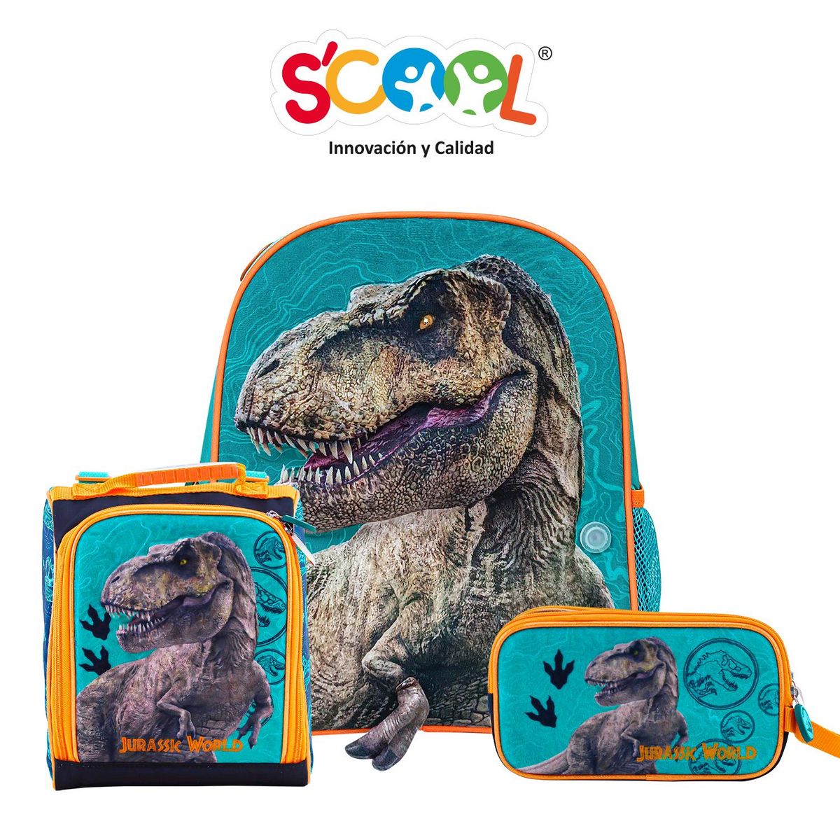 SCOOL - Set Mochila Con Luces Y Sonido Magic Jurassic