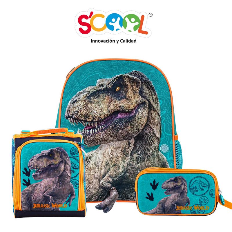 SCOOL - Set Mochila Con Luces Y Sonido Magic Jurassic
