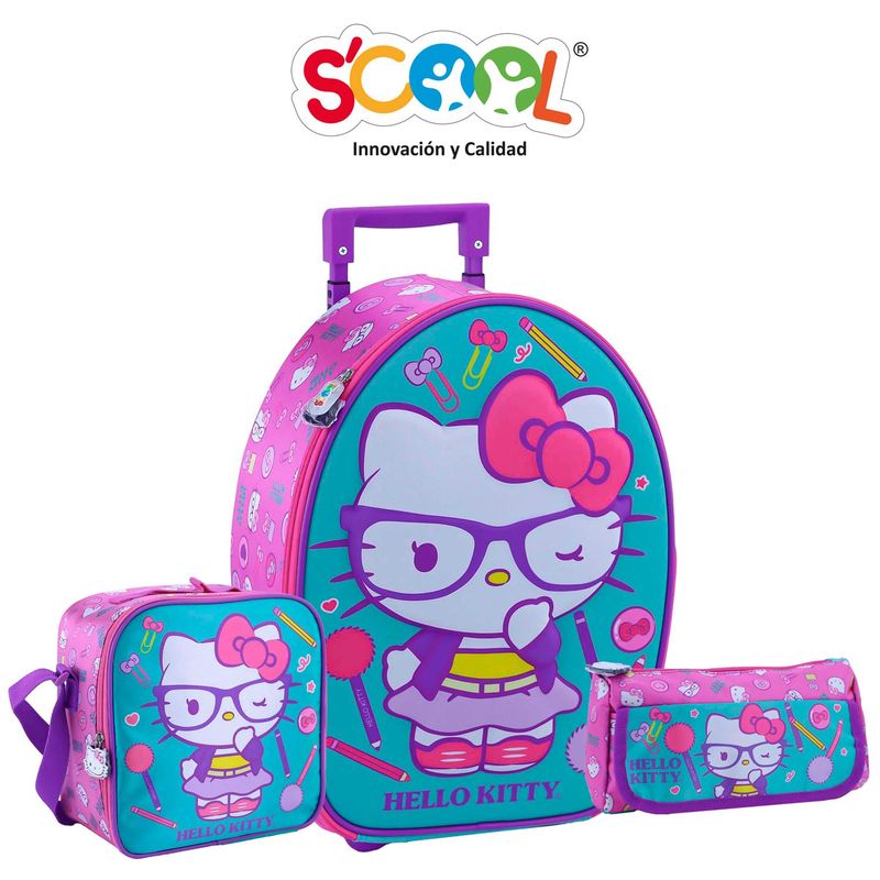 SCOOL - Set Maleta Grande Oficio 3d Ranger Hello Kitty