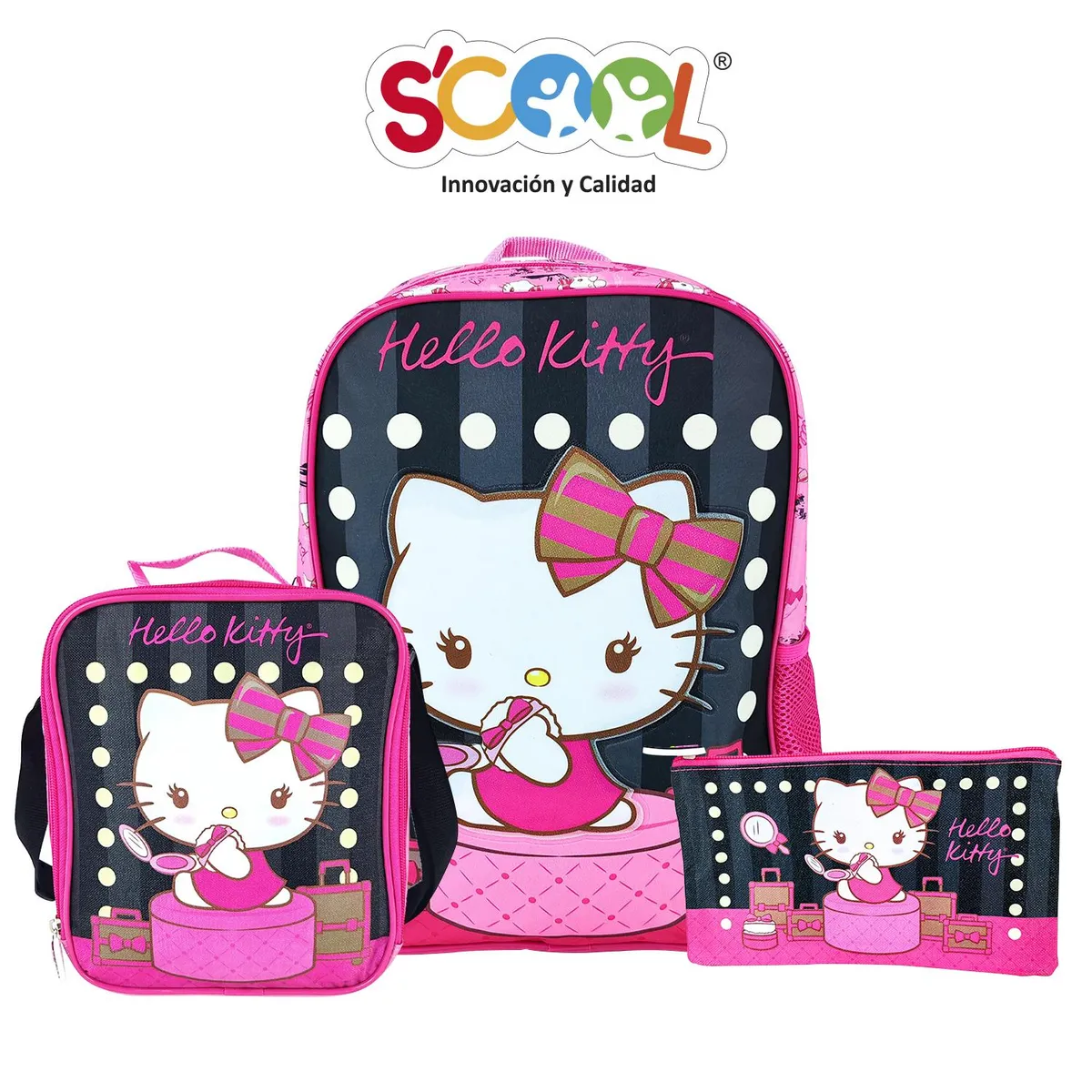 SCOOL - Set Mochila Oficio 1 Bolsillo Kombat Hello Kitty