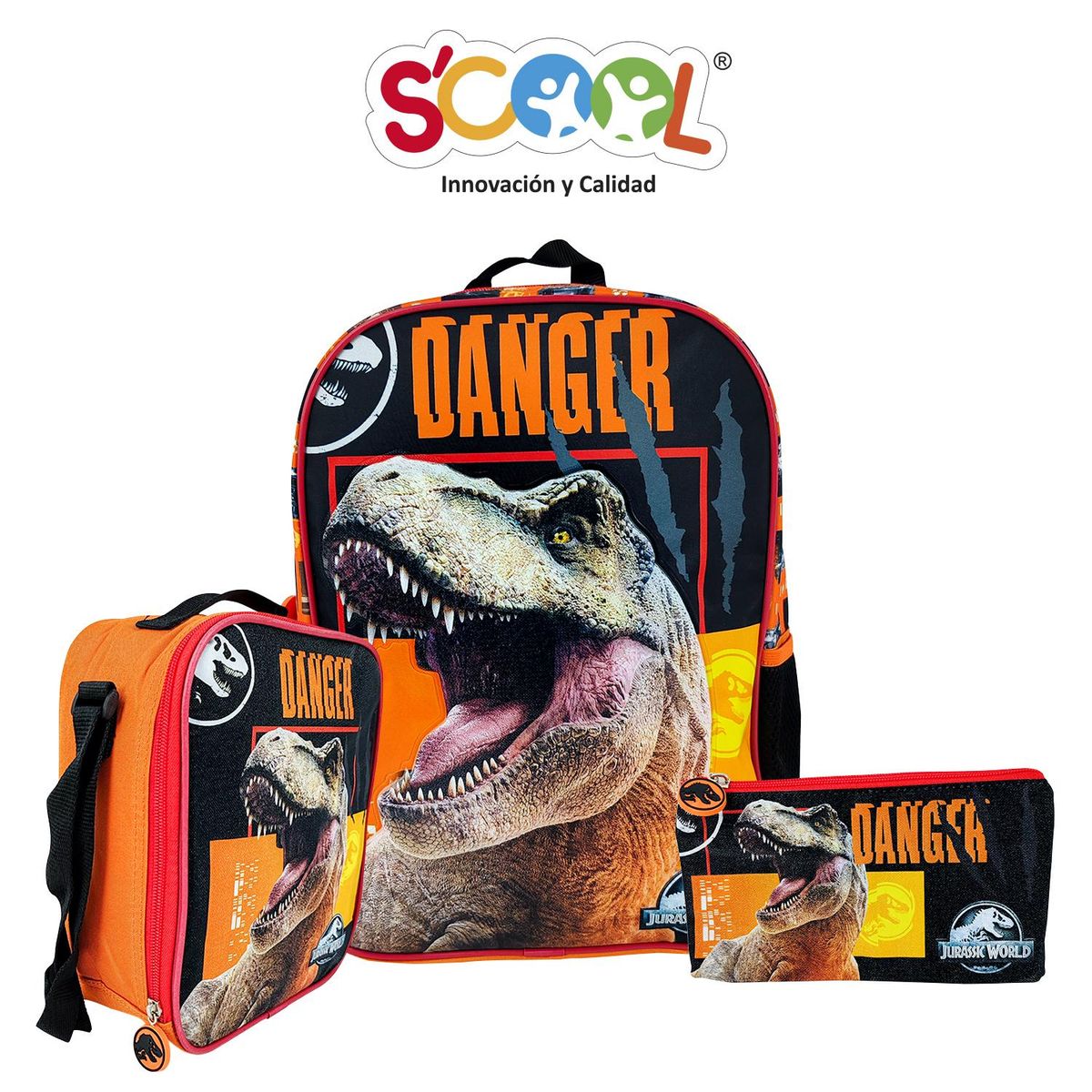 SCOOL - Set Mochila Oficio 1 Bolsillo Kombat Jurassic