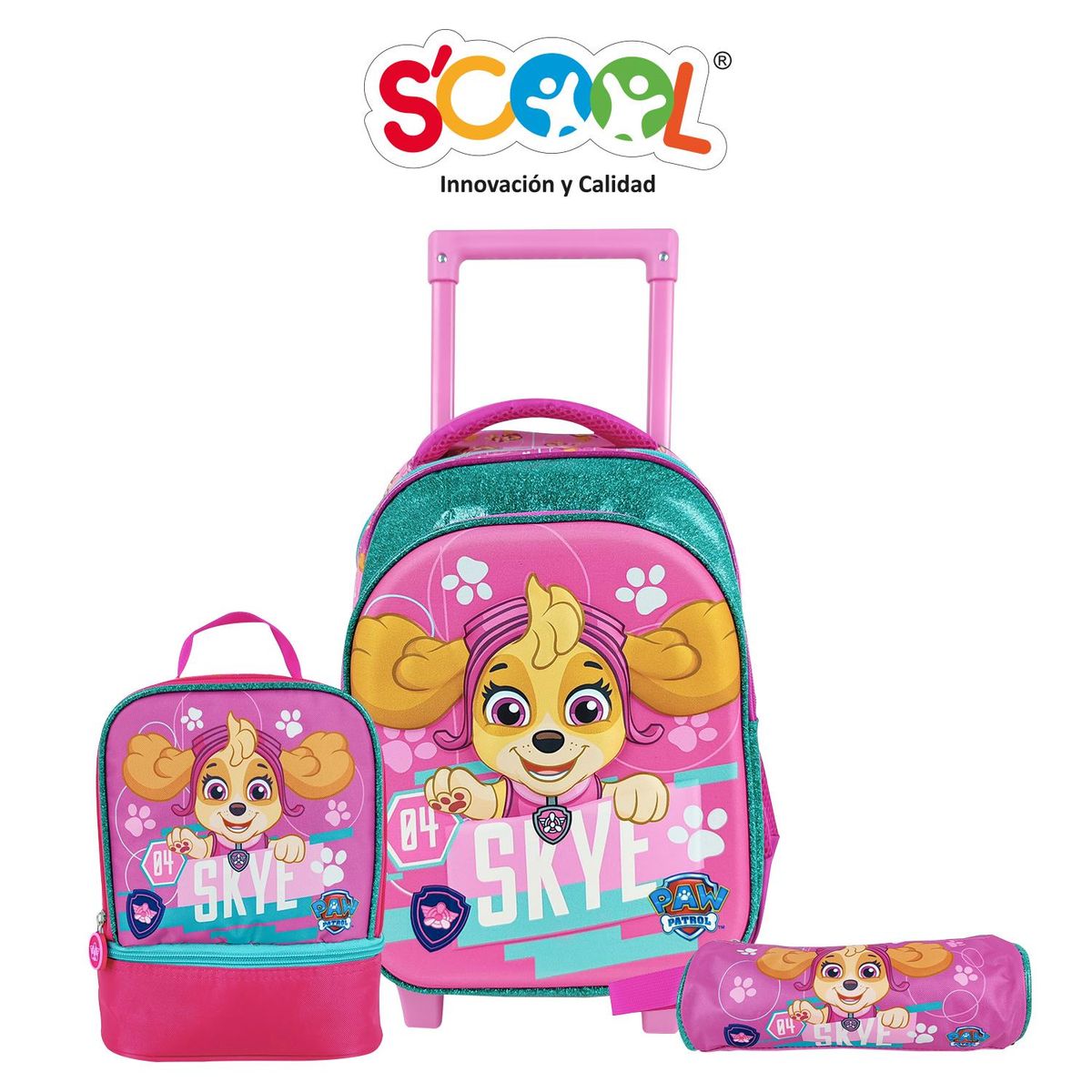 SCOOL - Set Mochirueda Kids A4 3d Magic Paw Patrol M