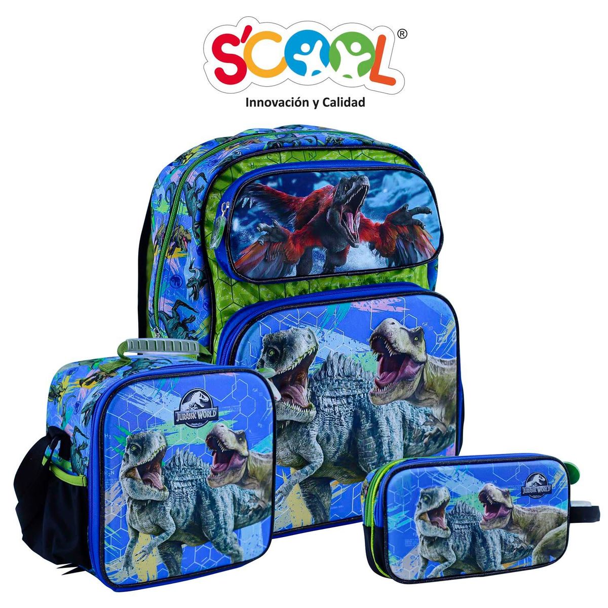SCOOL - Set Mochila Escolar Oficio 3d Magic Jurassic