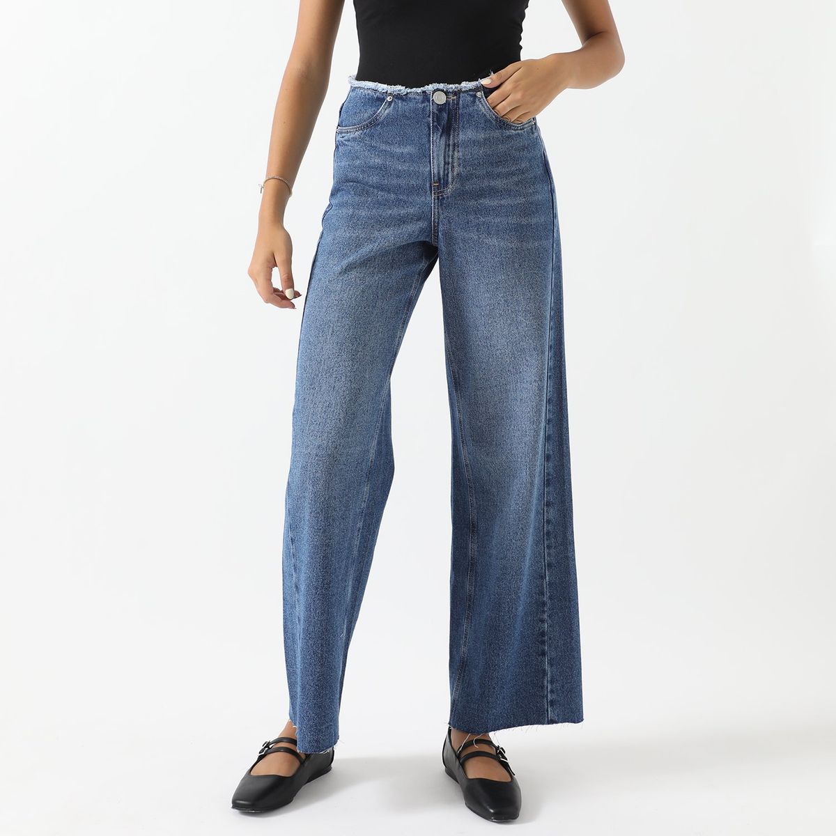 SYBILLA - Jean Wide 100% Algodón Mujer Sybilla