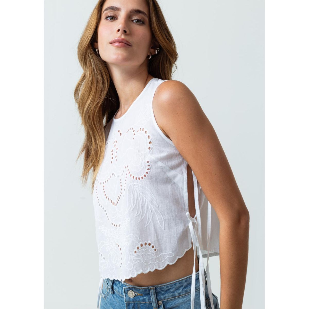 NAF NAF - Blusa Sin Mangas 100% Algodón Mujer Naf Naf