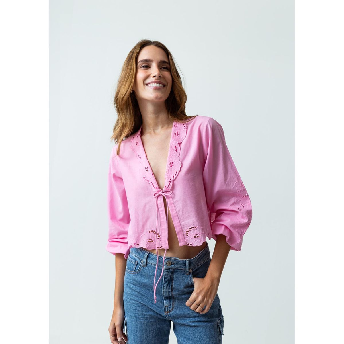 NAF NAF - Blusa Manga Larga 100% Algodón Mujer Naf Naf