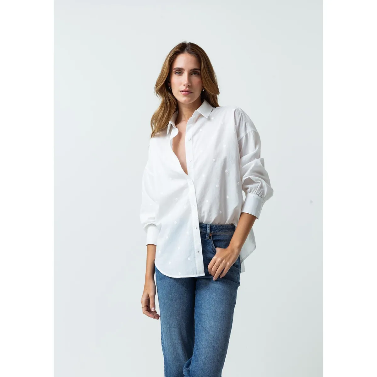 NAF NAF - Blusa Manga Larga 100% Algodón Mujer Naf Naf