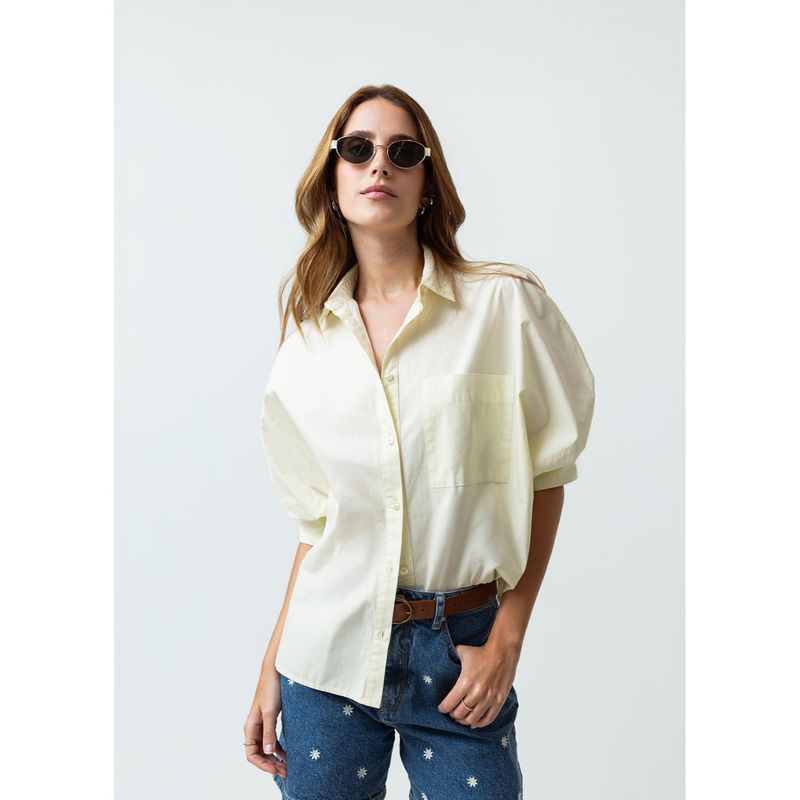 NAF NAF - Blusa Manga Corta 100% Algodón Mujer Naf Naf