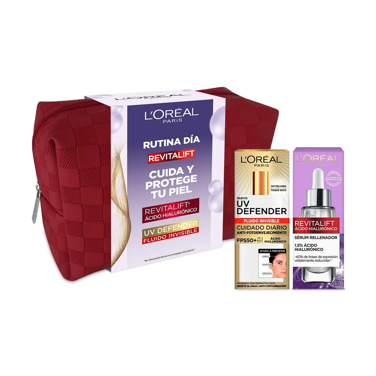 LOREAL PARIS - Set De Tratamiento L'Oréal Paris Sérum Ácido Hialurínico + Uv Fluid