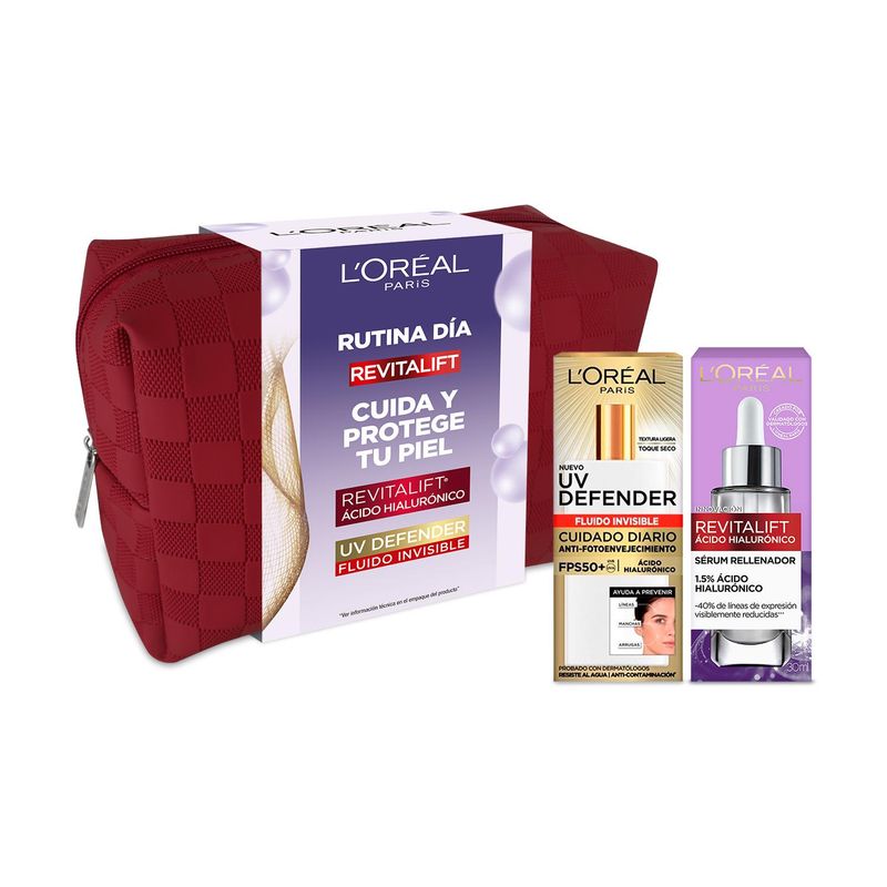 LOREAL PARIS - Set De Tratamiento L'Oréal Paris Sérum Ácido Hialurínico + Uv Fluid
