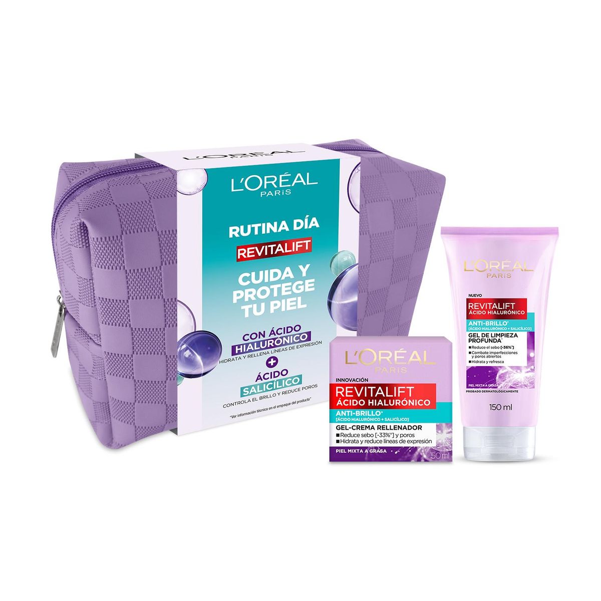 LOREAL PARIS - Set De Tratamiento L'Oréal Paris Crema Gel + Gel Limpiador