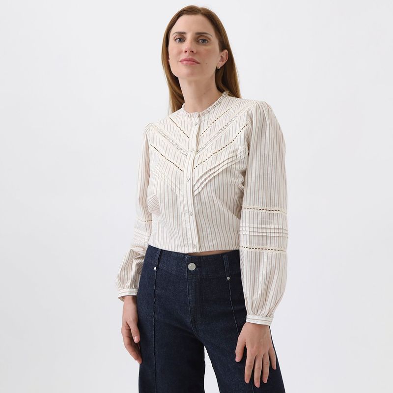 APOLOGY - Blusa Manga Larga 100% Algodón Mujer Apology