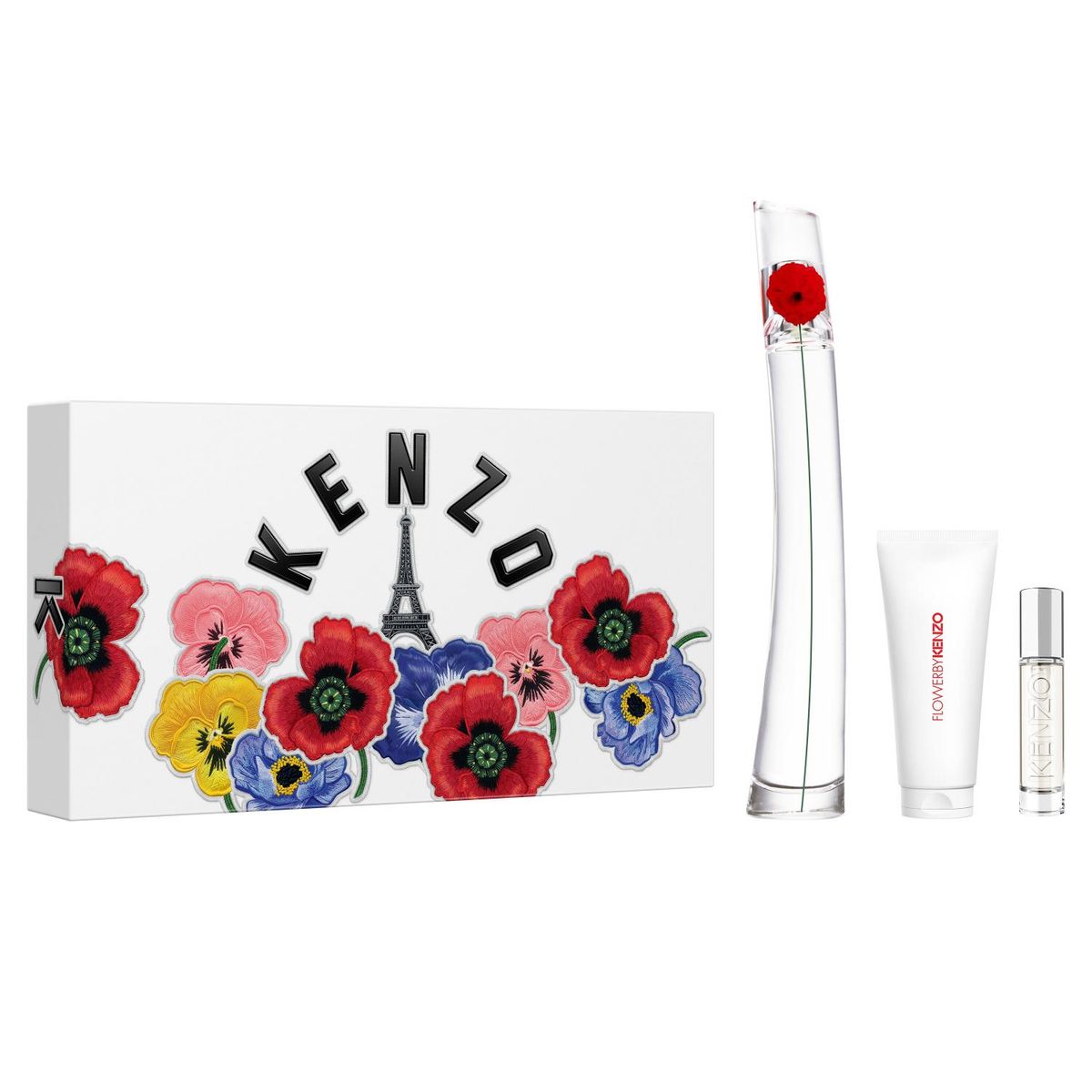 KENZO - Estuche Flower By Kenzo Eau De Parfum 100 Ml + Body Milk 75 Ml + Travel Spray  Mujer