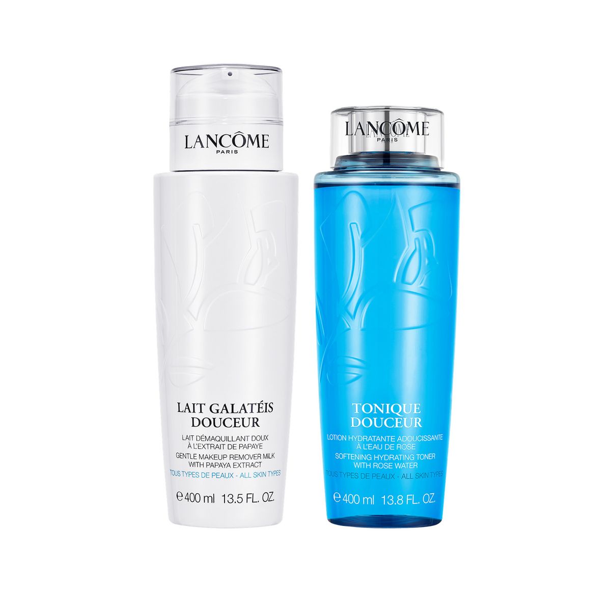 LANCOME - Set de Limpieza Douceur Limpiador y Tónico, 400 ml c/u