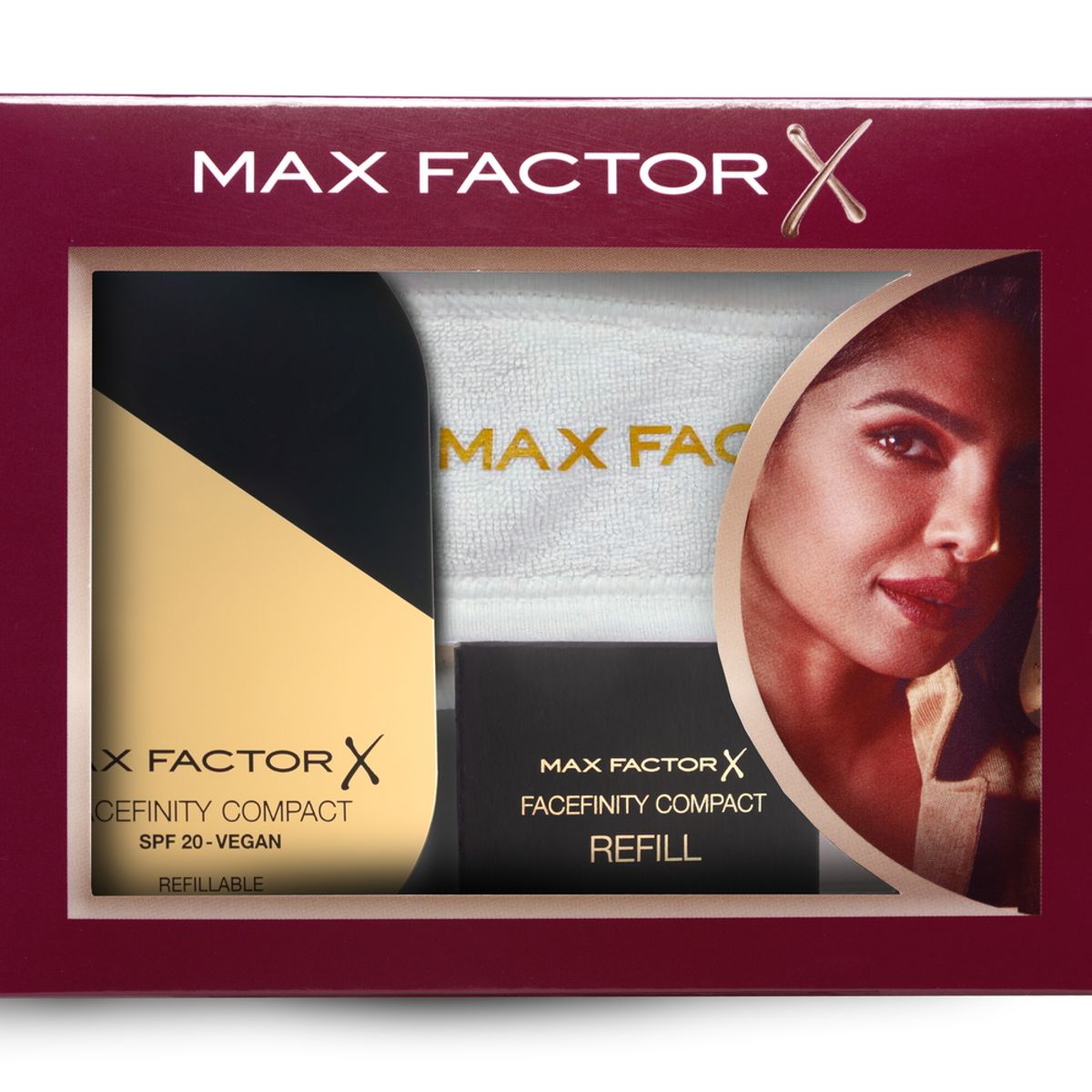 MAX FACTOR - Set Polvo Compacto Facefinity Natural Rose + Refill + Vincha