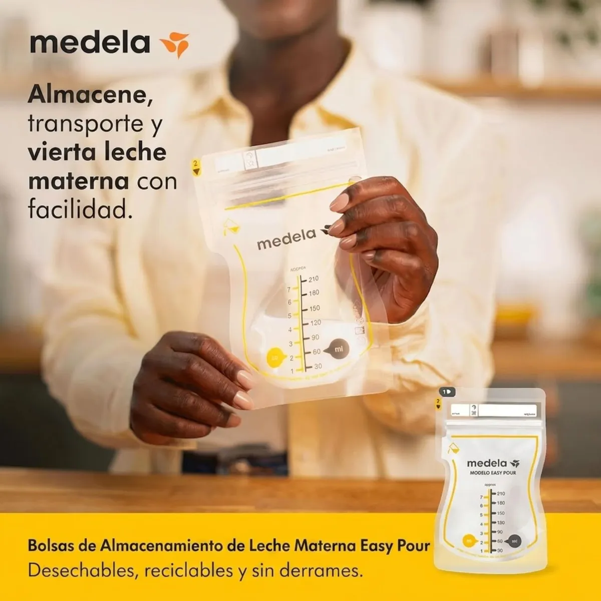 MEDELA - Bolsas de Almacenamiento de Leche Materna Easy Pour 50 Unid Medela