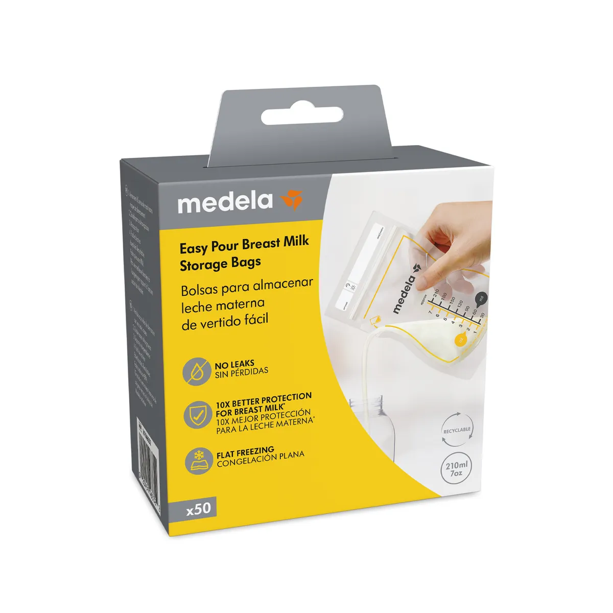 MEDELA - Bolsas de Almacenamiento De Leche Materna Easy Pour 50 Unid Medela