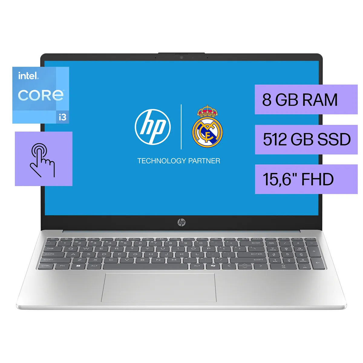 HP - Laptop Hp 8gb Ram 512gb Ssd 15.6" Pantalla Táctil Fhd Windows 11 15-fd0131la