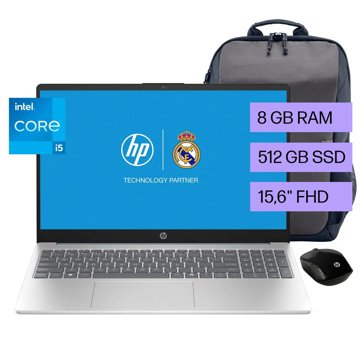 HP - Laptop Hp 15-fd0253la Intel Core i5-1334u 8gb Ram 512gb Ssd 15.6" + Mochila + Mouse
