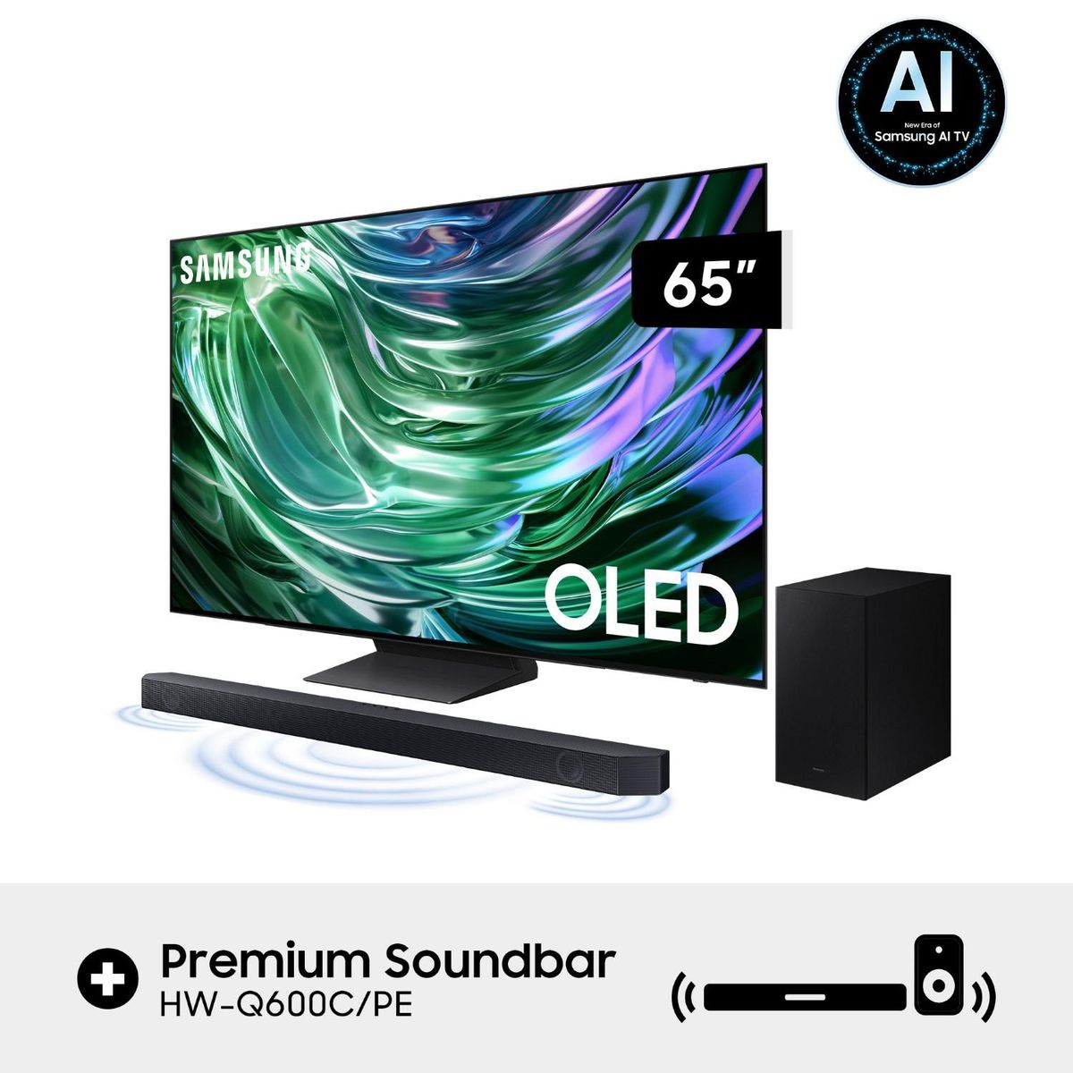 SAMSUNG - Televisor 65" Oled 4k Qn65s90dagxpe + Soundbar Hw-q600c