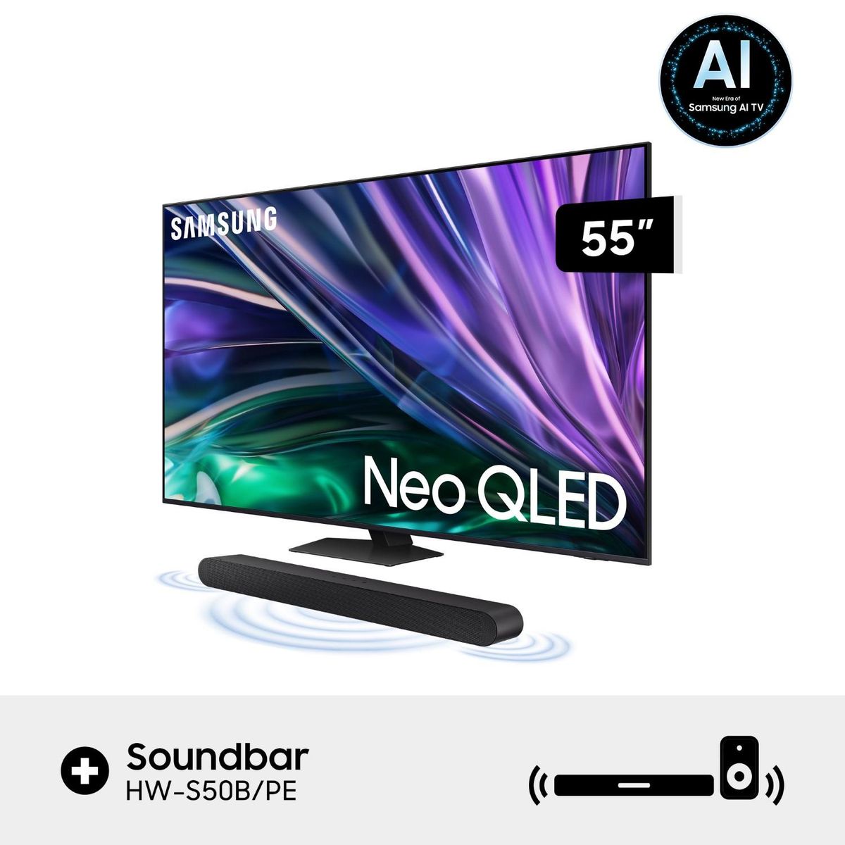 SAMSUNG - Televisor 55" Neo Qled Qn55qn85dbgxpe + Soundbar Hw-s50b