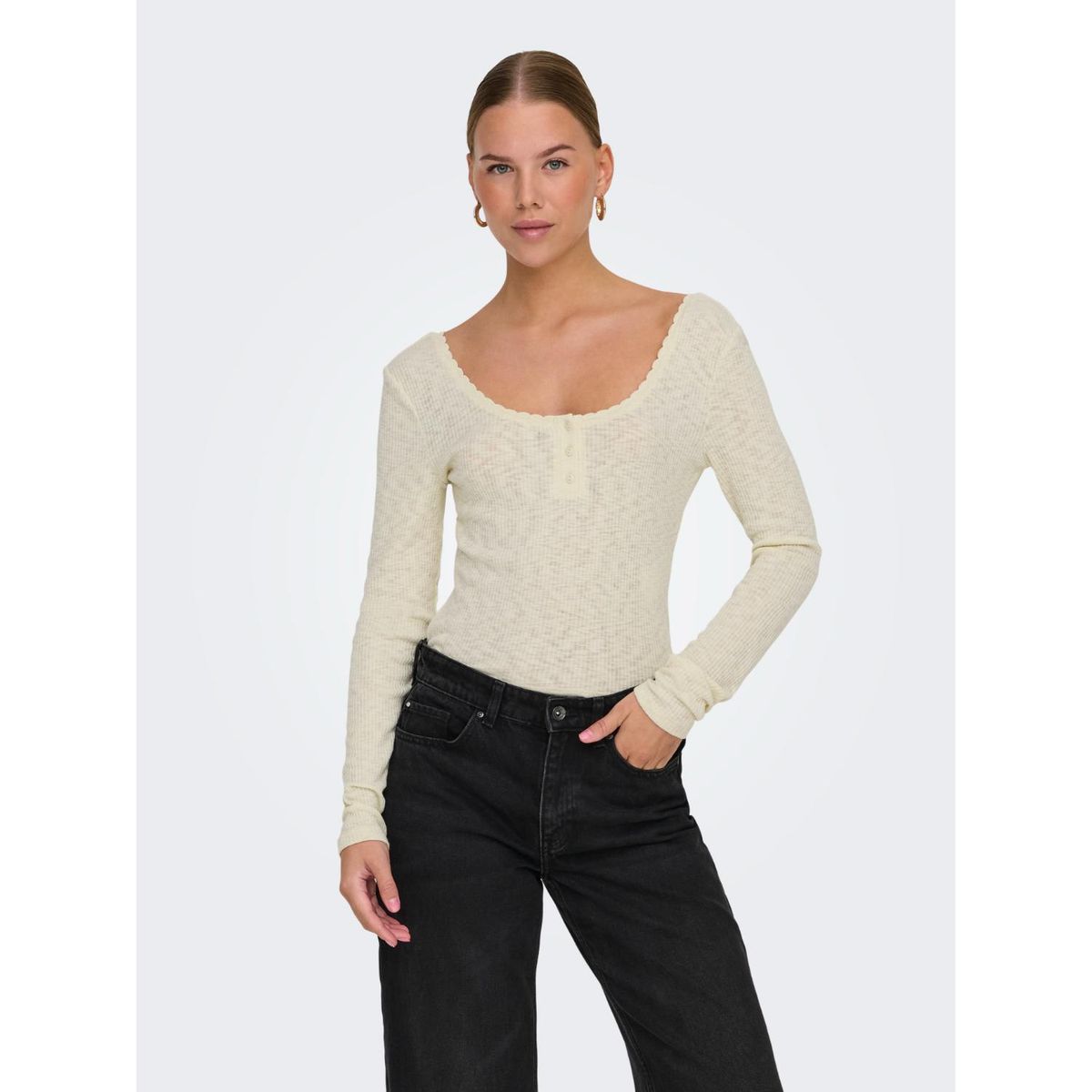 ONLY - Top Manga Larga Casual Mujer Only