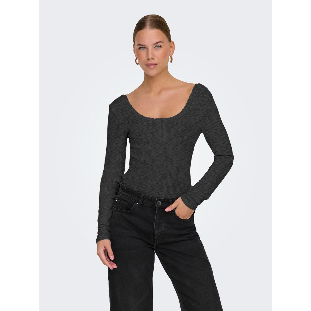 ONLY - Top Manga Larga Casual Mujer Only