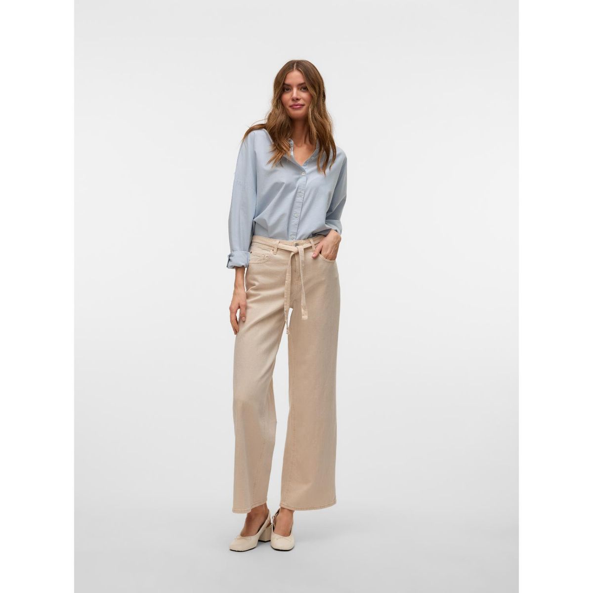 VERO MODA - Jean Wide Leg Tiro Alto Mujer Vero Moda