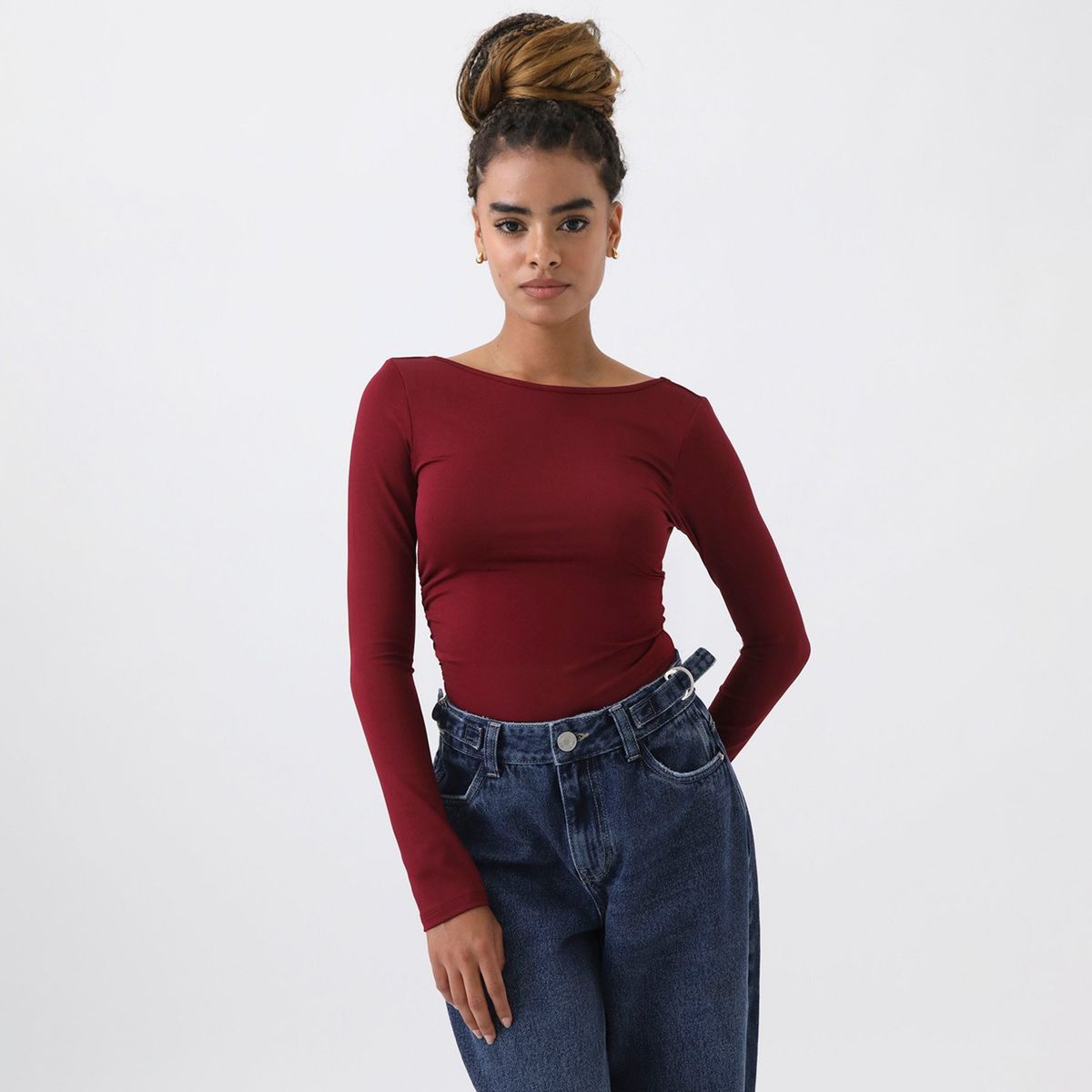 DENIMLAB - Body Manga Larga Casual Mujer Denimlab