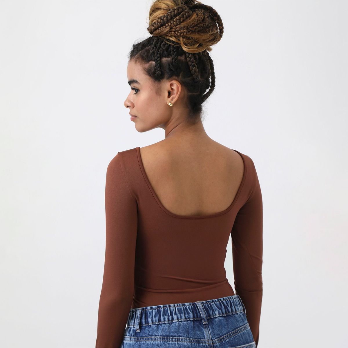 DENIMLAB - Body Manga Larga Casual Mujer Denimlab