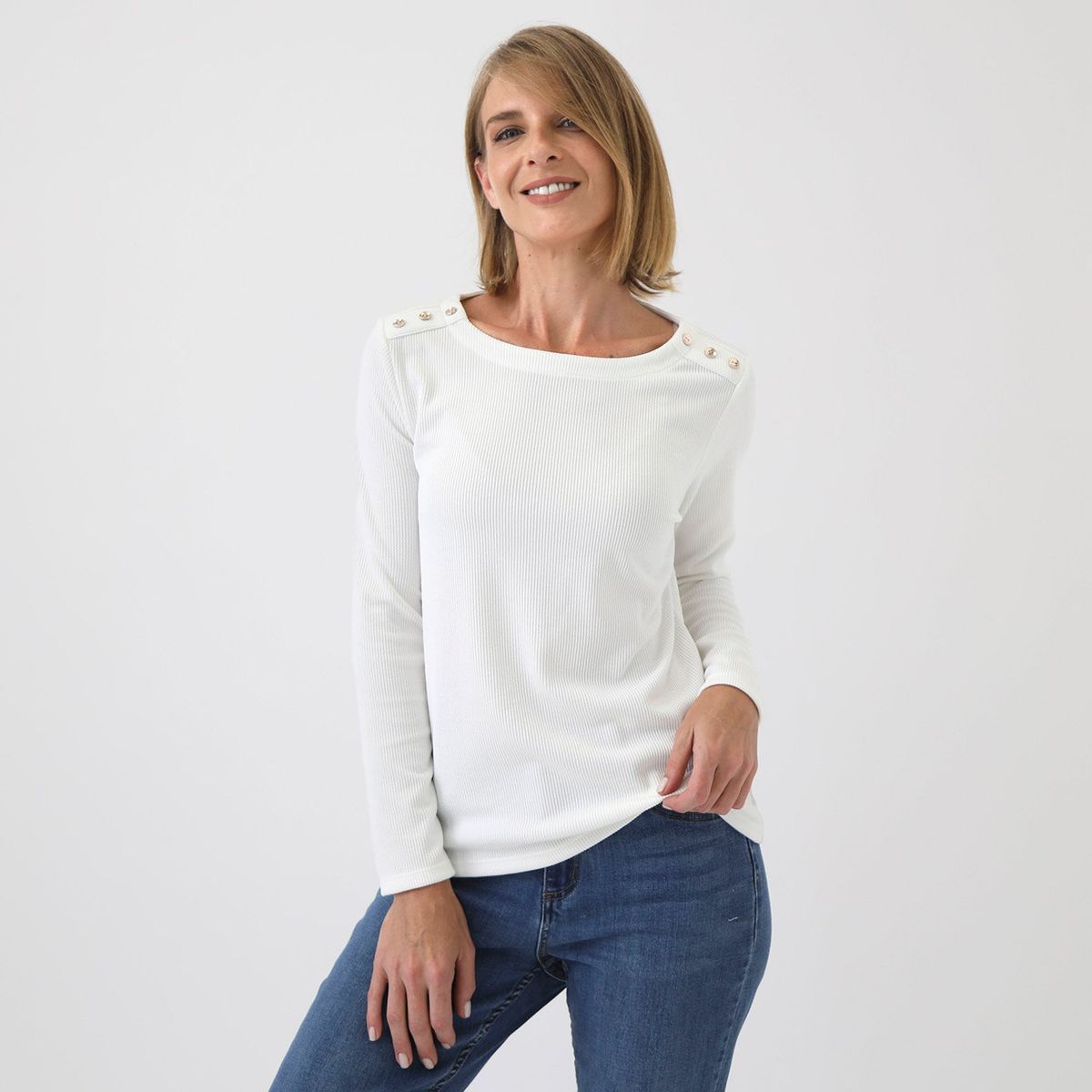 NEWPORT - Polo Manga Larga Casual Mujer Newport
