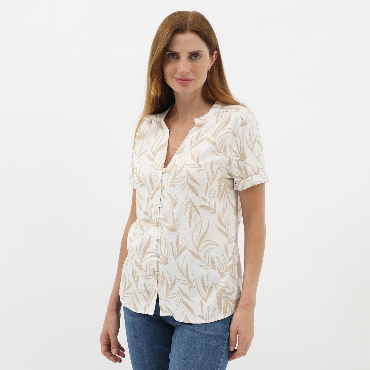NEWPORT - Blusa Manga Corta Casual Mujer Newport
