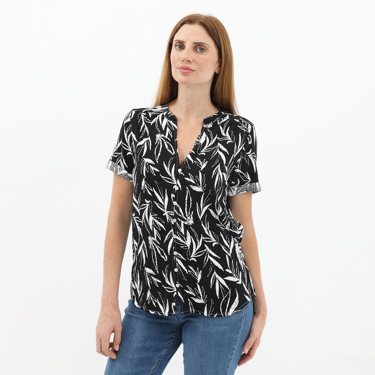 NEWPORT - Blusa Manga Corta Casual Mujer Newport