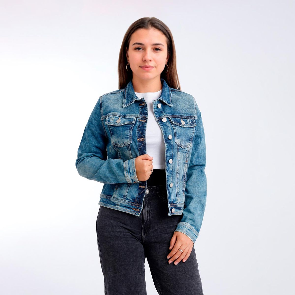 KANSAS - Casaca Denim Mujer Kansas