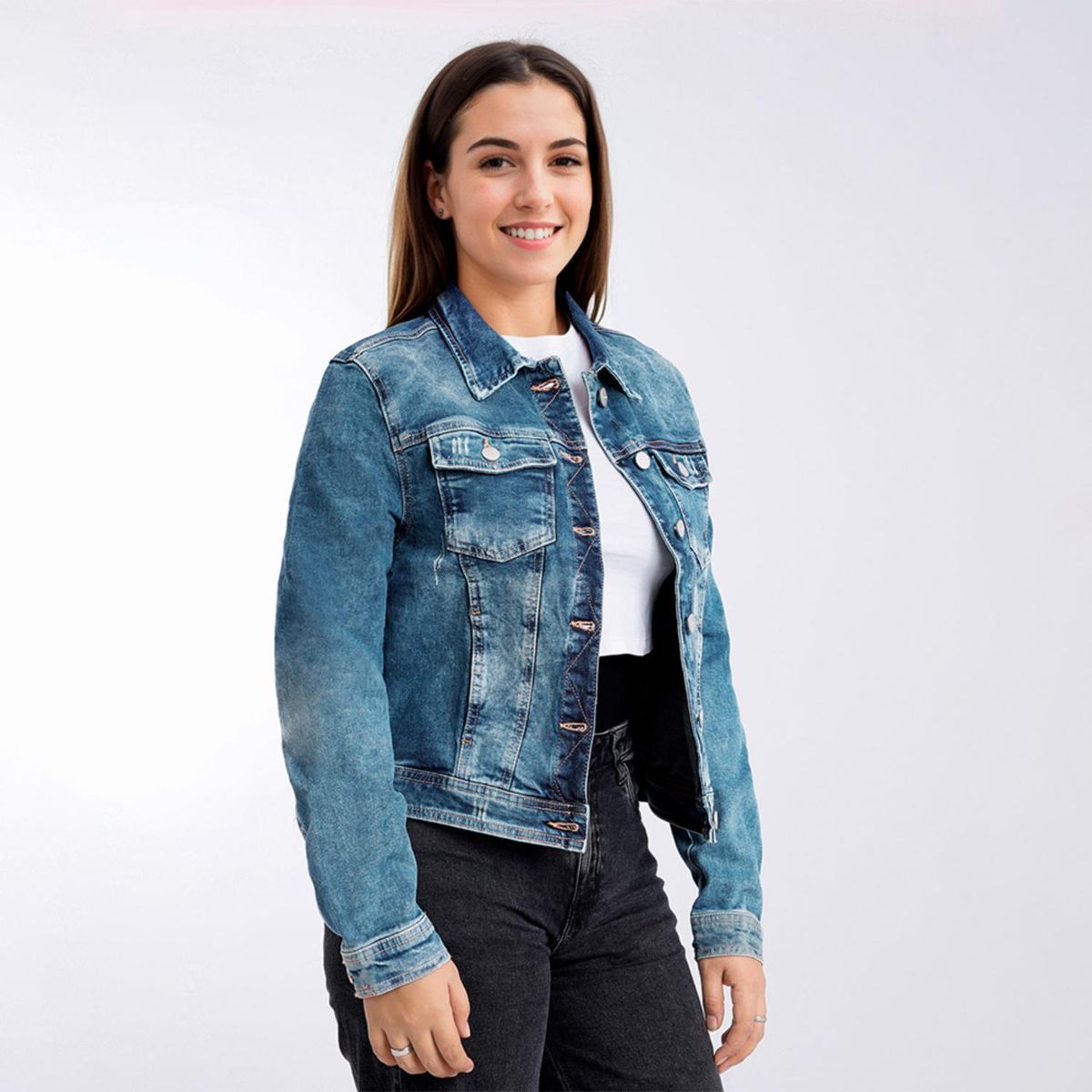 KANSAS - Casaca Denim Mujer Kansas